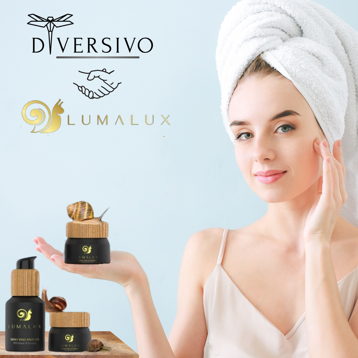 Siero e Crema con Bava Di Lumaca 98% e 75% Acido Ialuronico Antirughe e Aloe Vera
