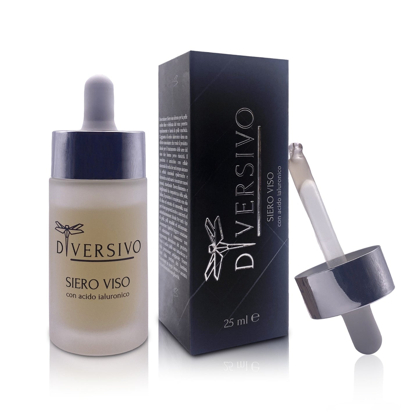 Siero Viso Antiage Vegano e Biologico - con Acido Ialuronico, Cellule Staminali di Mela e Olio di Oliva