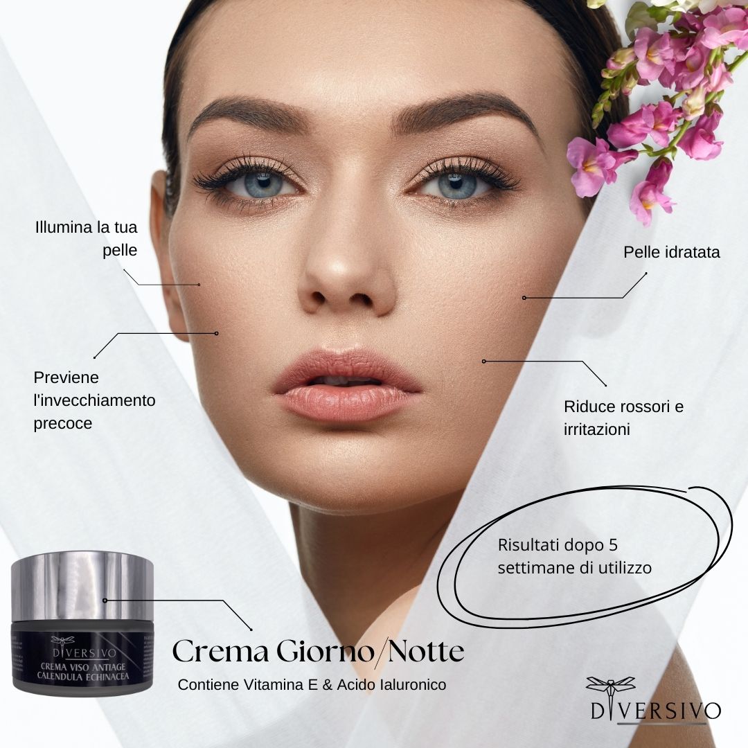 Crema Viso Antirughe Bio con Calendula Echinacea