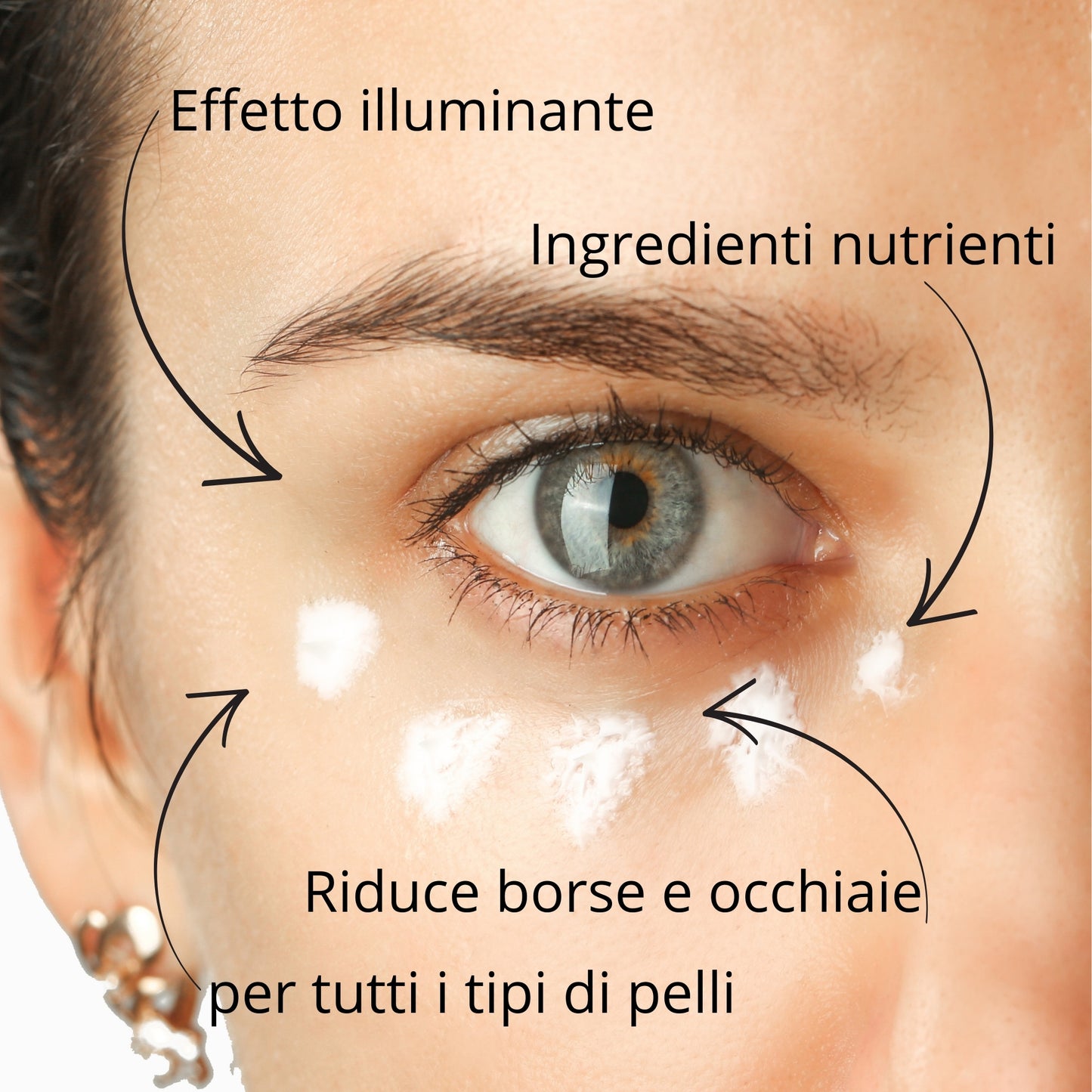 Contorno Occhi Anti-Età con Acido Ialuronico, Camomilla e Olio d'Oliva - Vegano, Senza Parabeni