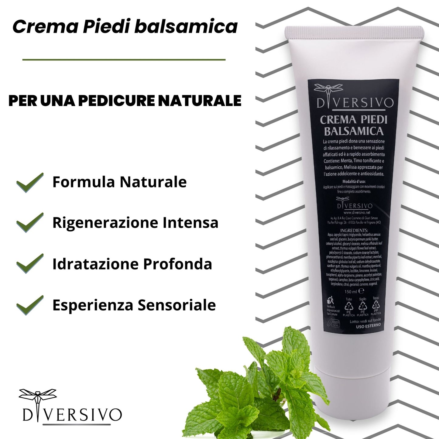 Crema Piedi Balsamica Bio con Menta, Timo e Melissa