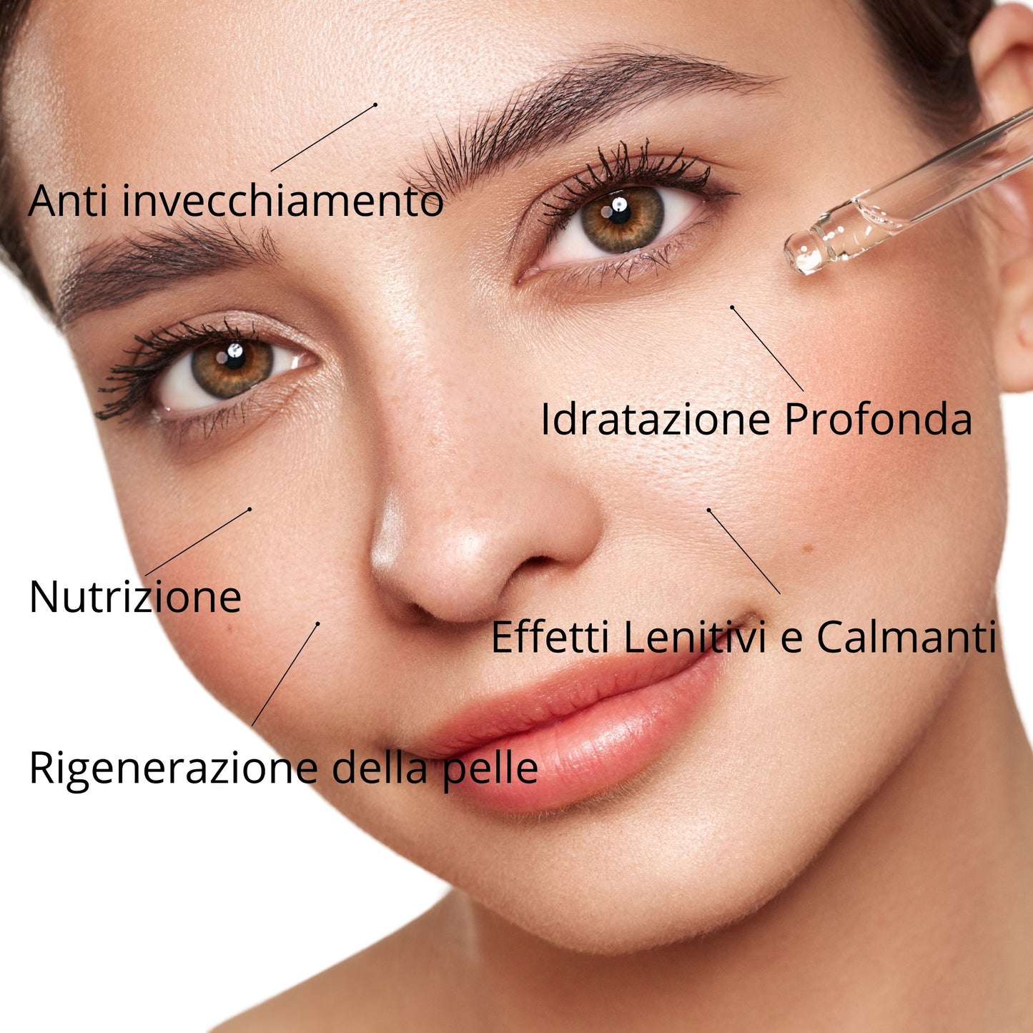 Siero Viso Antiage Vegano e Biologico - con Acido Ialuronico, Cellule Staminali di Mela e Olio di Oliva
