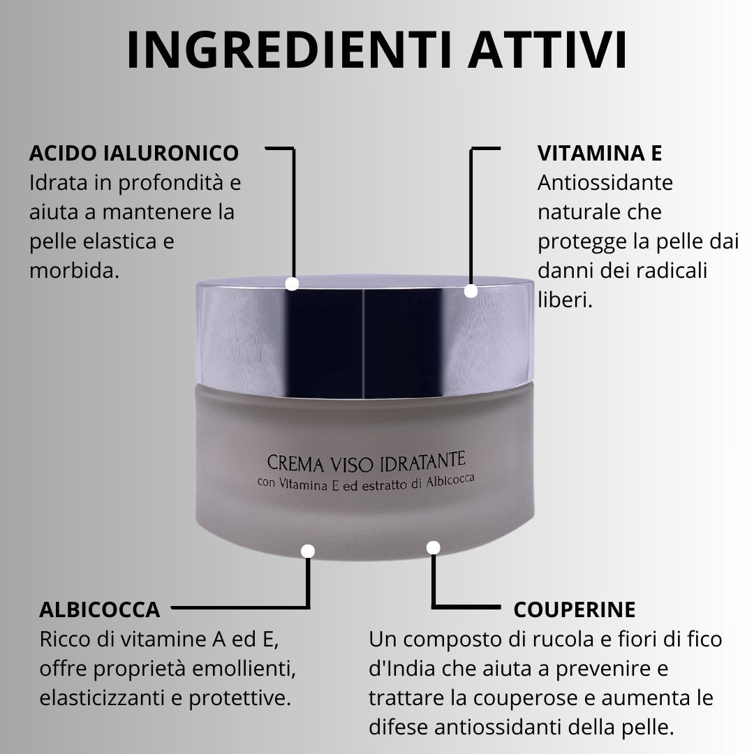 Crema Viso idratante con vitamina E ed estratto di Albicocca
