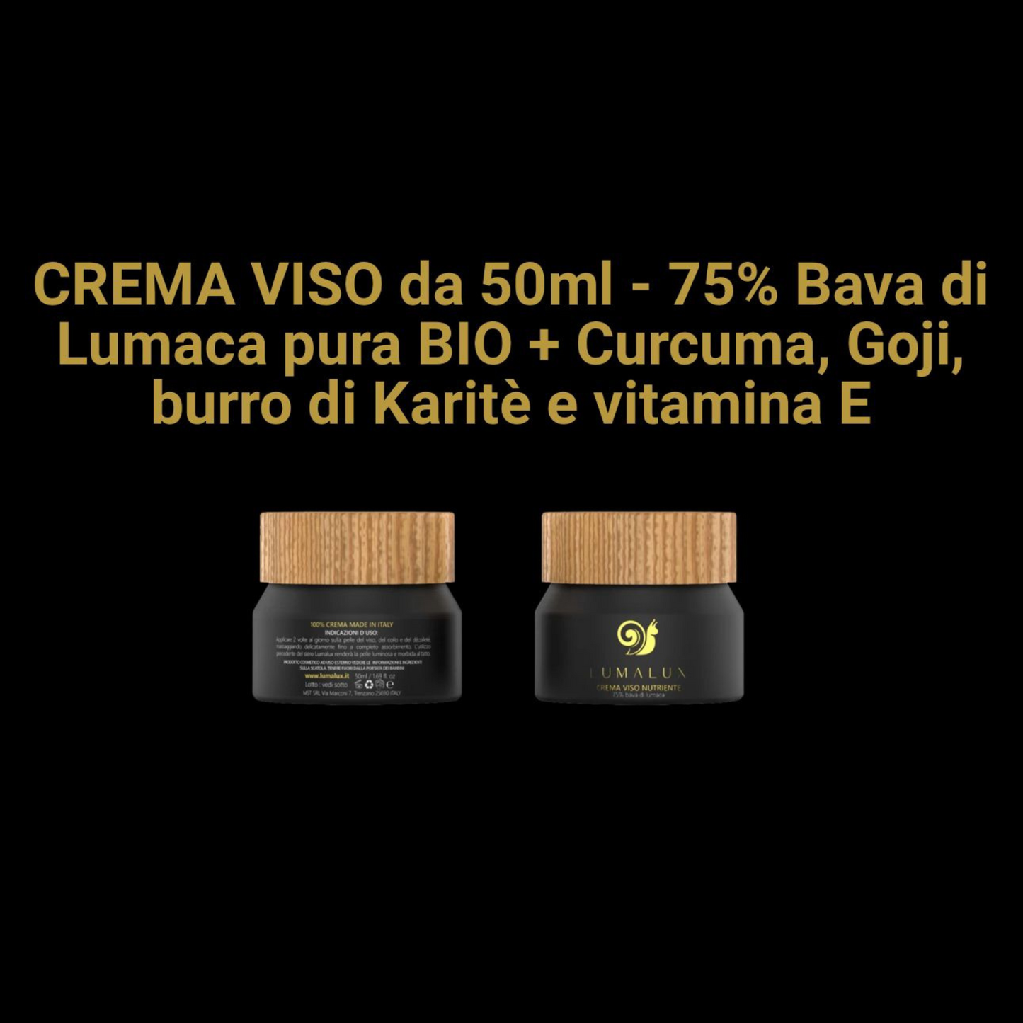 Siero e Crema con Bava Di Lumaca 98% e 75% Acido Ialuronico Antirughe e Aloe Vera