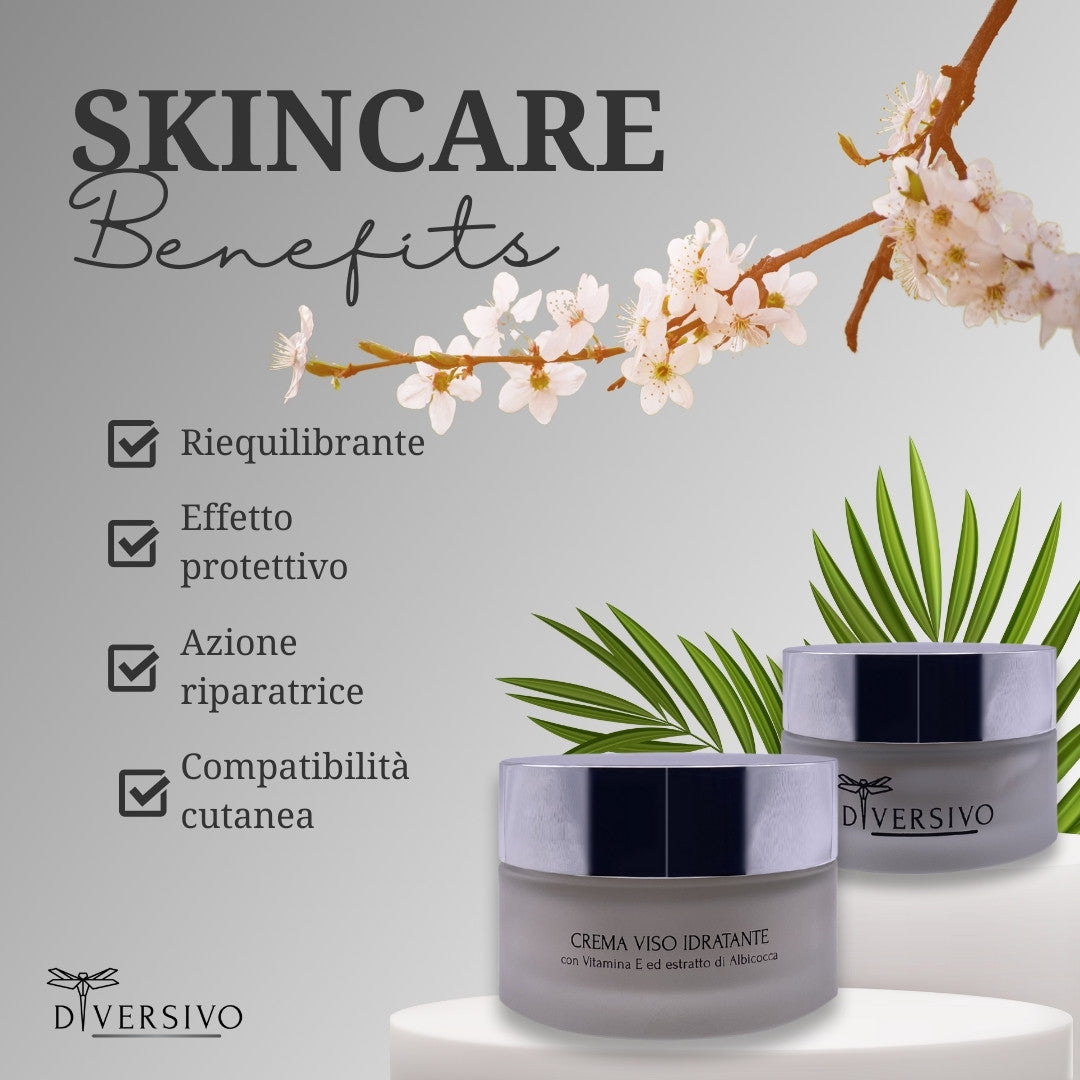 Crema Viso idratante con vitamina E ed estratto di Albicocca