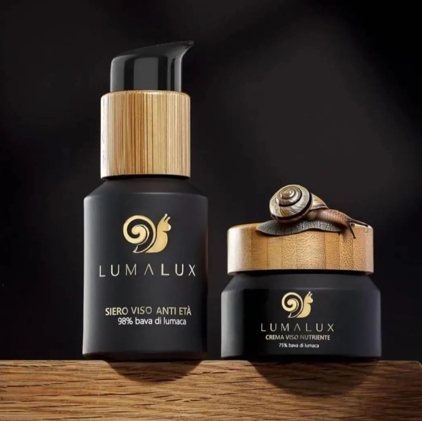Siero e Crema con Bava Di Lumaca 98% e 75% Acido Ialuronico Antirughe e Aloe Vera