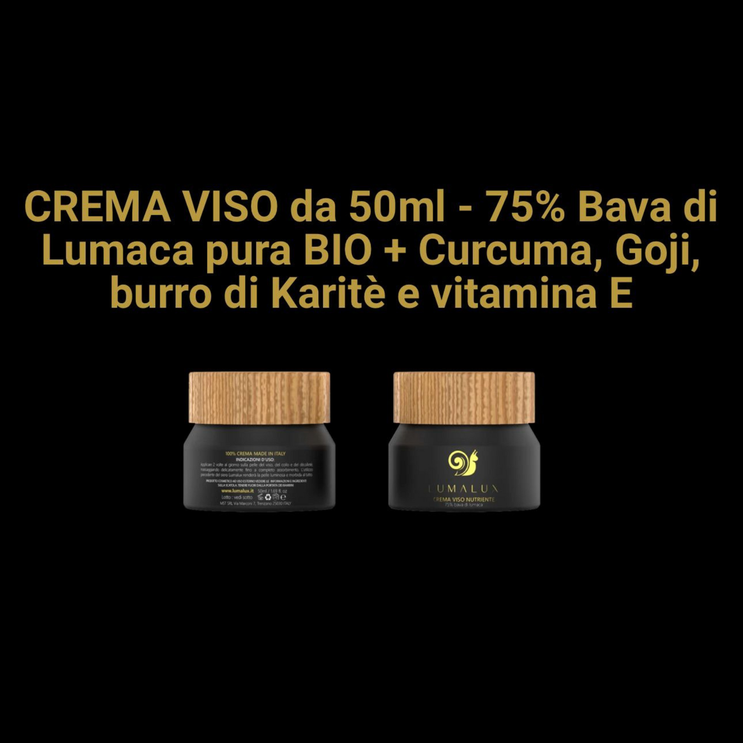 Siero e Crema con Bava Di Lumaca 98% e 75%  Acido Ialuronico Antirughe e Aloe Vera