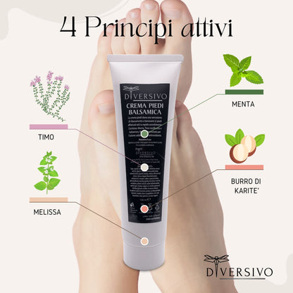 DIVERSIVO - Crema Piedi Balsamica Bio con Menta, Timo e Melissa