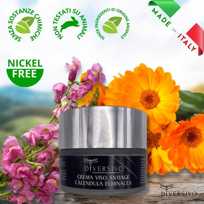 DIVERSIVO - Crema Viso Antirughe Bio con Calendula Echinacea