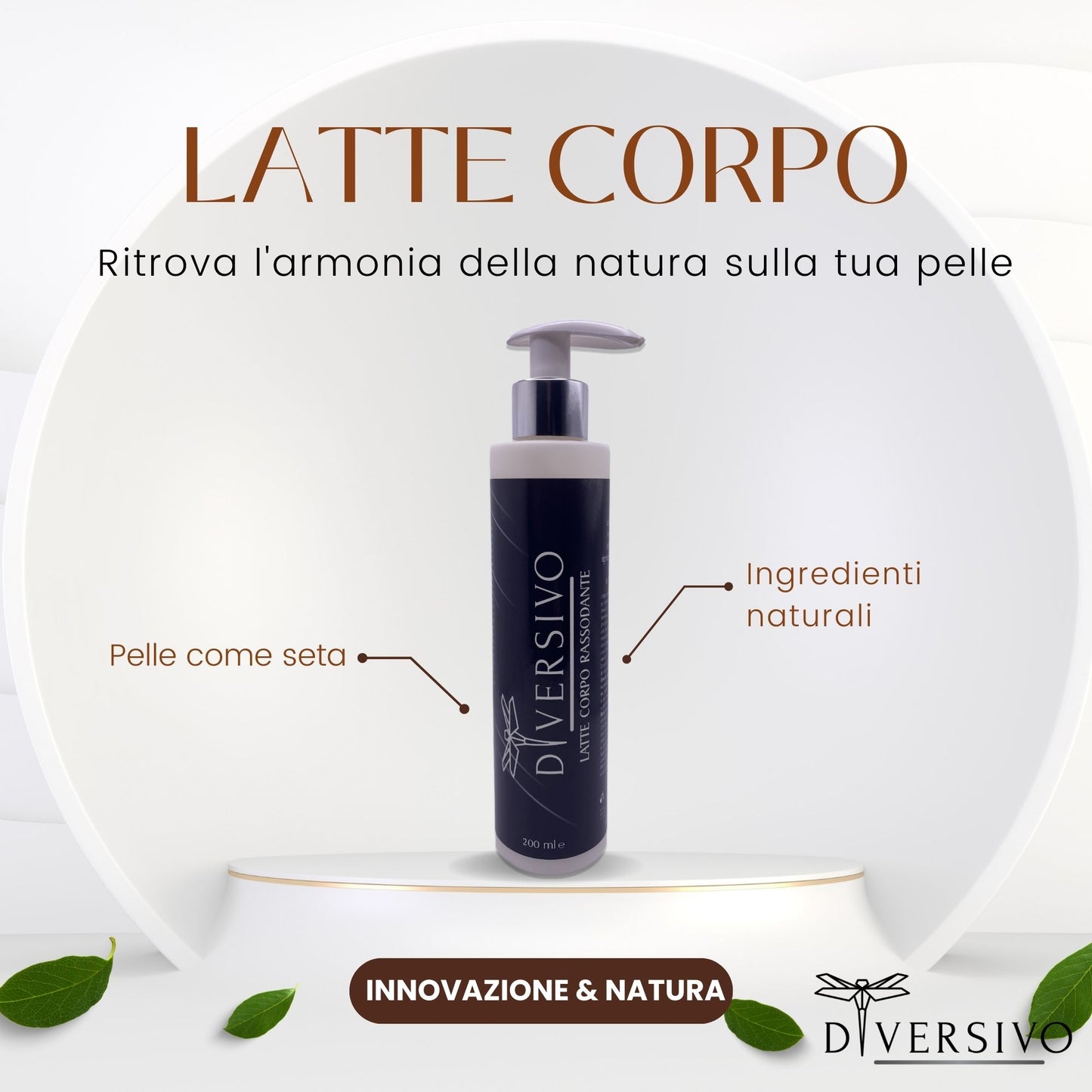 DIVERSIVO - Crema Corpo Bio Rassodante con Calendula, Melissa e Menta